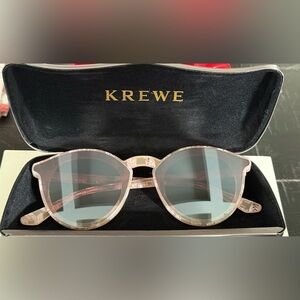 KREWE Collins mirrored pink plaid sunglasses
